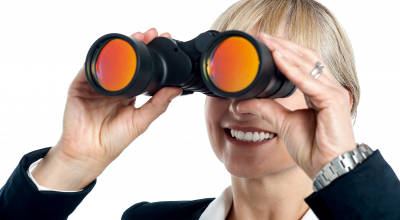 Woman binoculars Woman binoculars