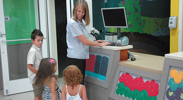 Electronic check-in systems can help keep children safe at church.