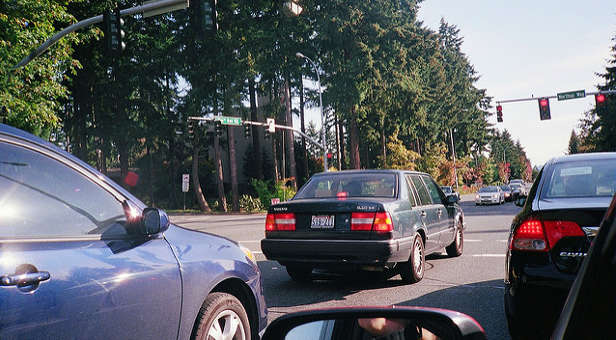 Have you been stuck at a stoplight because someone in front of you simply won't move? Car at a stoplight
