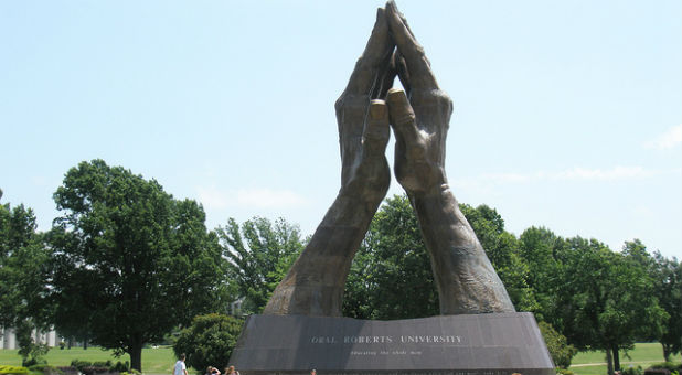 'Praying Hands' at Oral Roberts University in Tulsa, Oklahoma